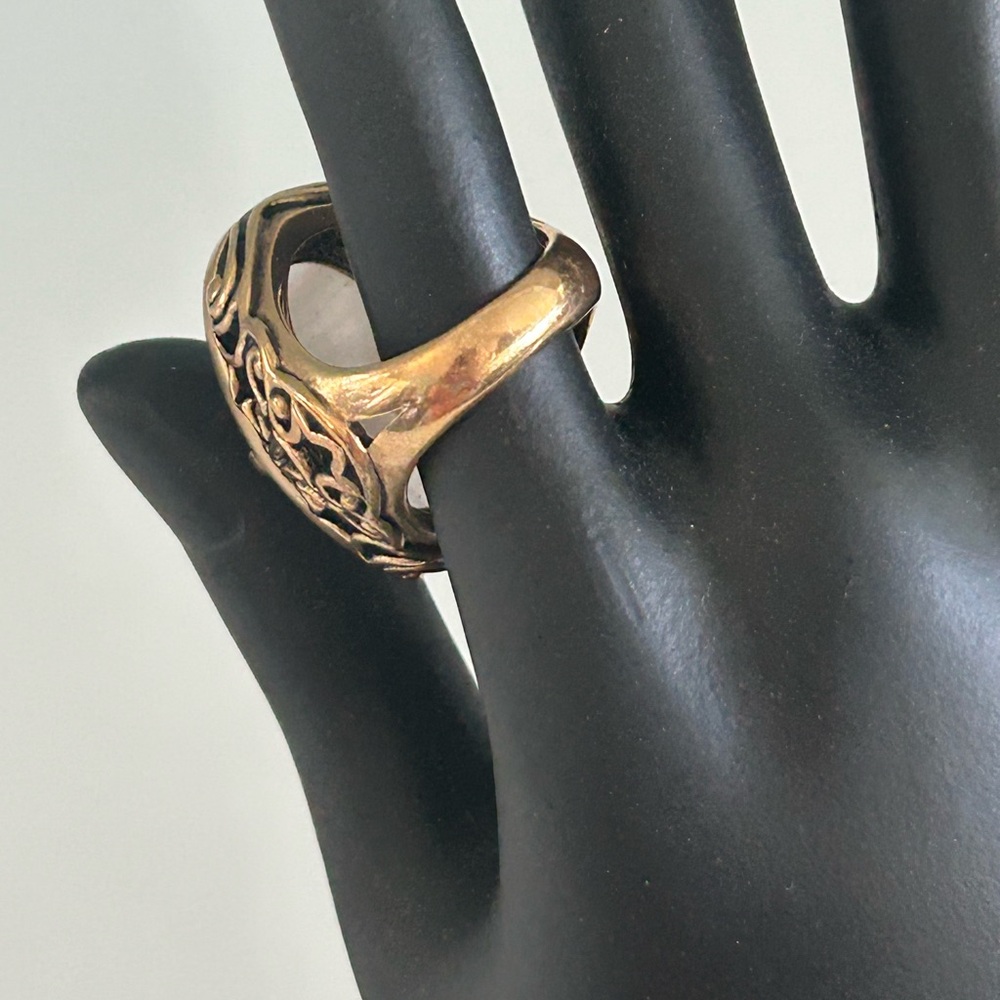 Barse Rose Quartz Brass Ring - Picture 4 of 6